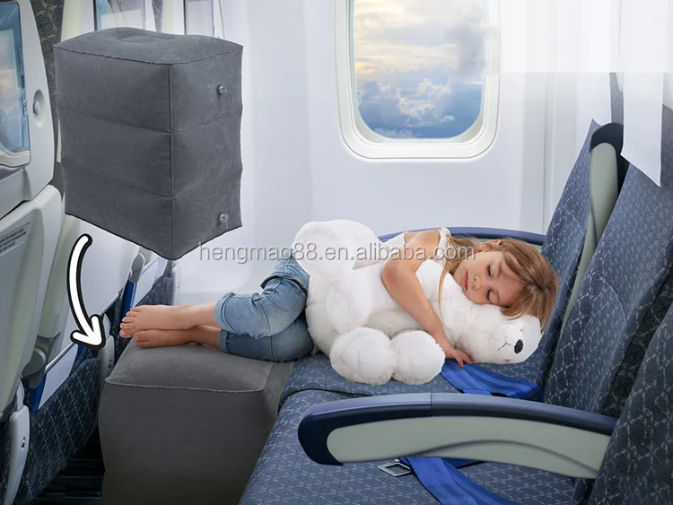 1Pc Inflatable Travel Foot Rest Pillow, Airplane Bed, Adjustable Height Leg  Pillow for Air Travel, Flat Bed for Airplane, Train, car