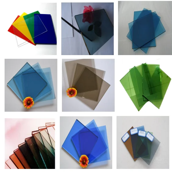 5mm 6mm 8mm Ocean Blue Tinted Tempered Glass Wall Panel For Commercial