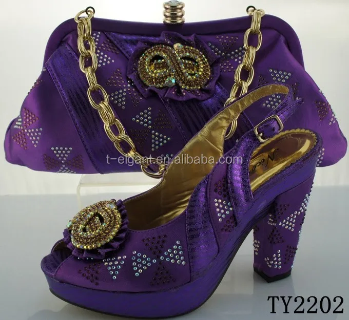 ladies purple shoes and matching bag