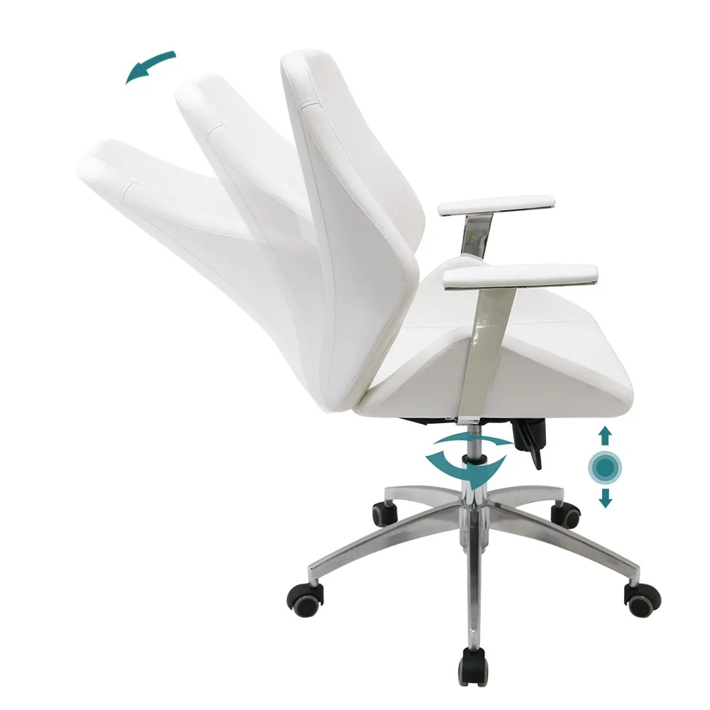 2016 New Arrival Swivel Manager White Office Chair Makro Adjustable