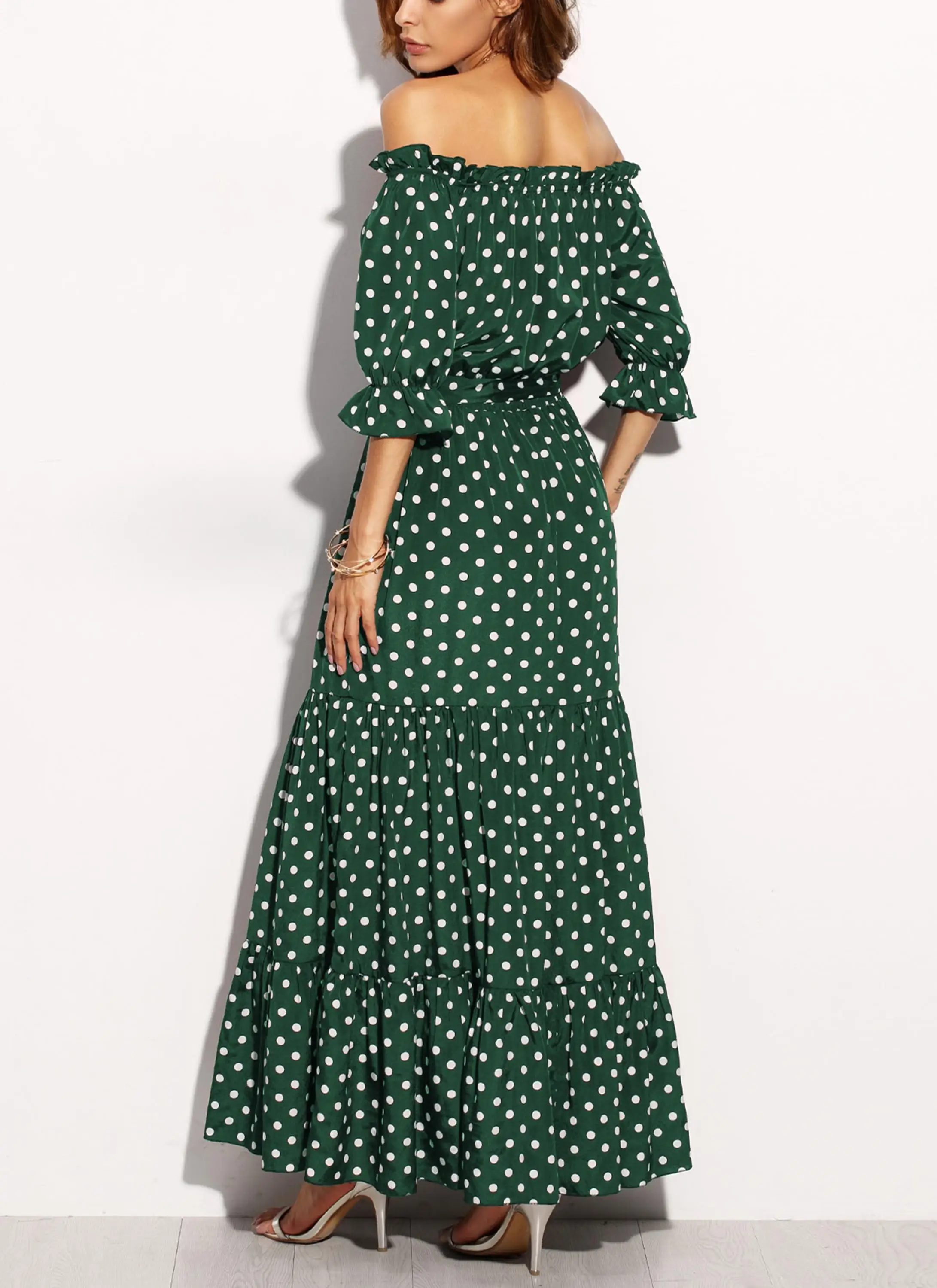 polka dot bardot dress