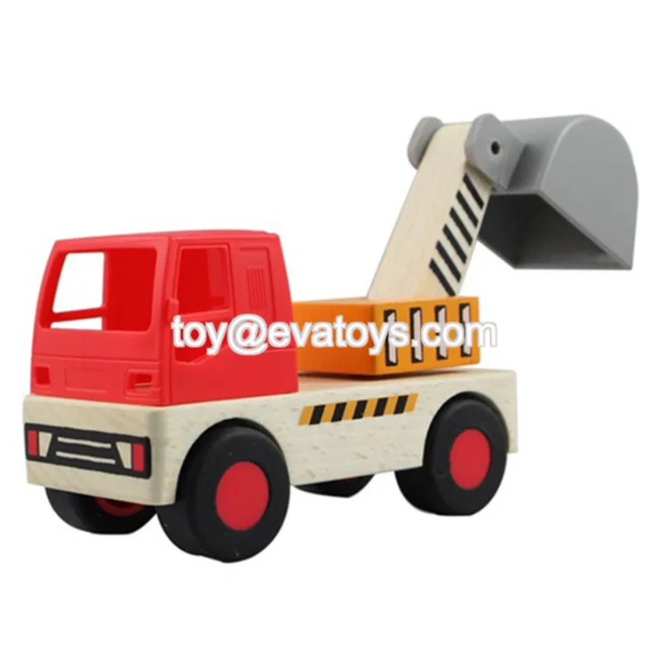 wooden toy crane truck