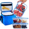 Glass Meal Prep Containers BPA Free in Large Insulated Lunch Box/Bag Kit - Leakproof Compartments - Best Reusable Food Storage