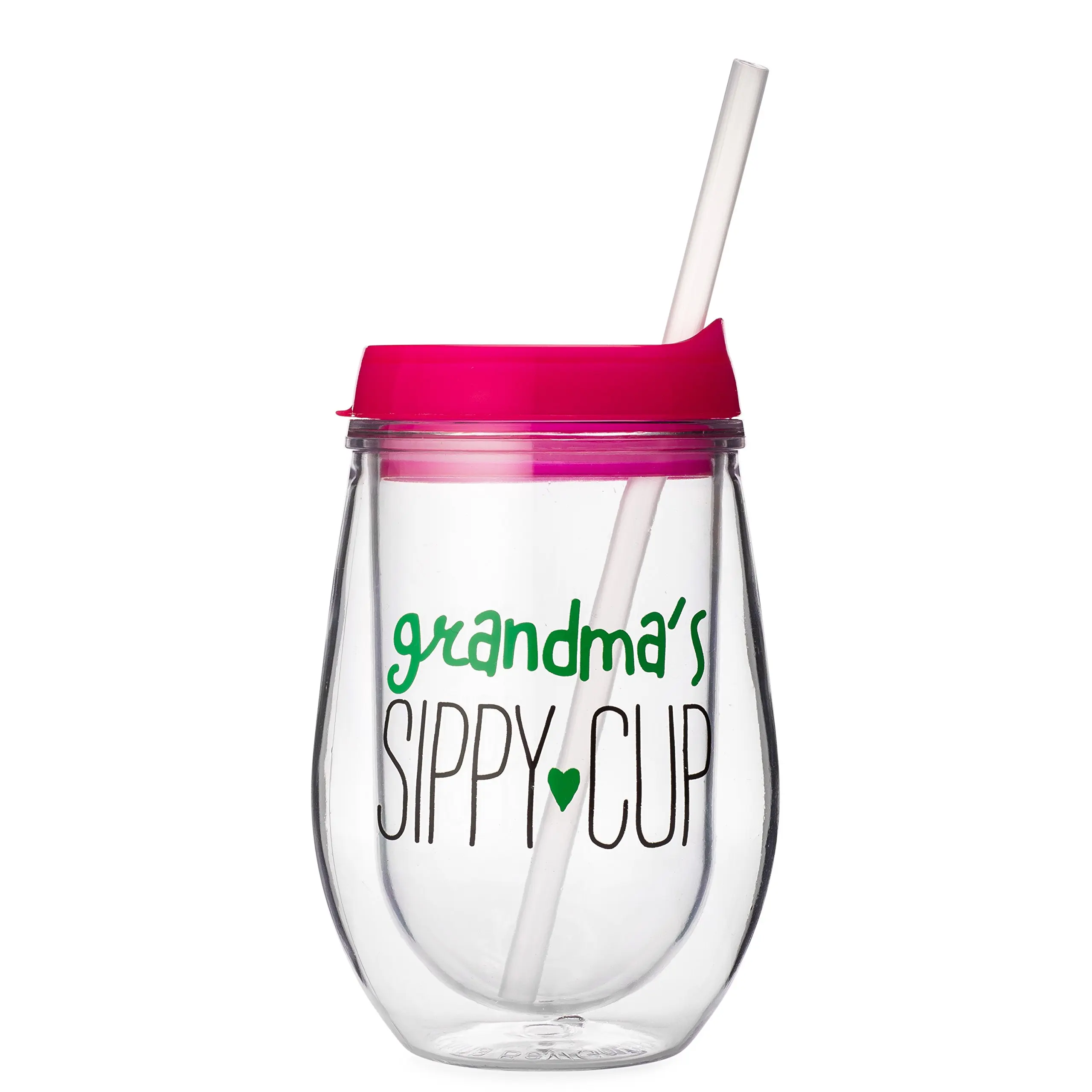 Grandma's Sippy Cup - 10 oz Stemless Acrylic Double Wall Insulated Win...