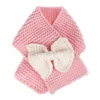 Europe And America Lovely Style Stitching Knit Baby Scarf Winter Crocheted Large Bow Girls Scarves