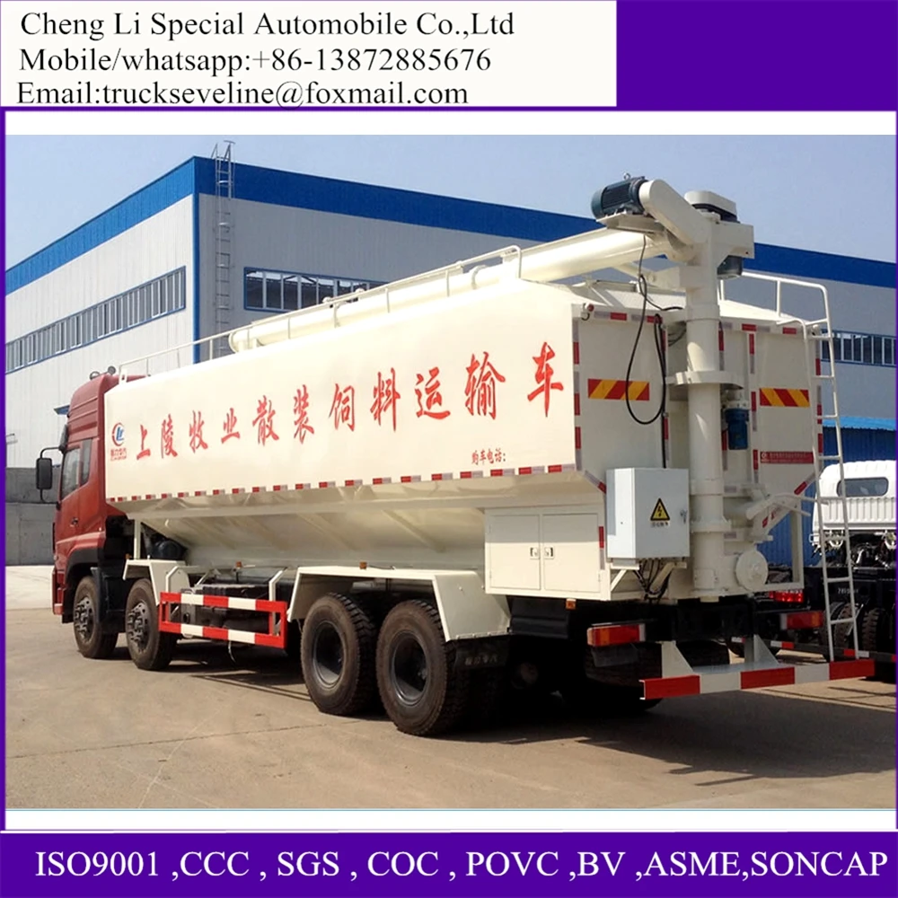 Farm Using 8x4 12 Wheels 50000 Liters 25 Tons Tanks Bulk Feed Truck For
