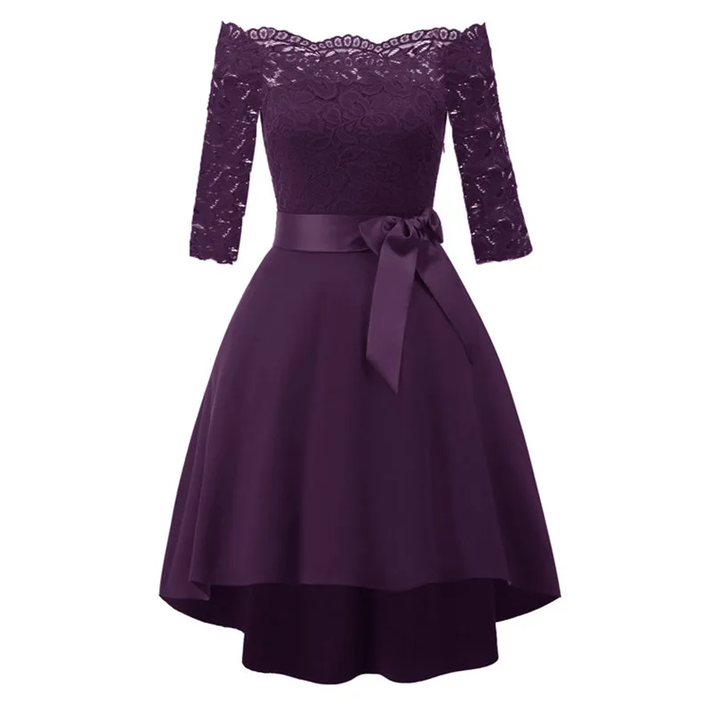 شارك معانا بفستان خطوبة او زفاف على ذوقك  - صفحة 36 Hotsale-Lace-Bridesmaid-Dress-Three-Quarter-Sleeve