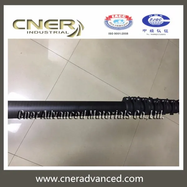 carbon fiber extended tube in matt finish with clamps