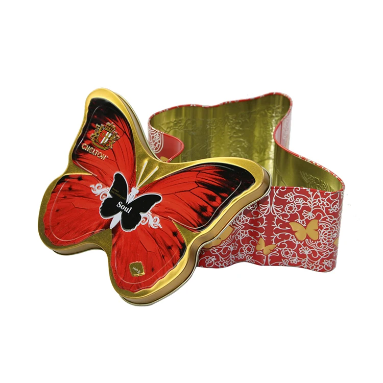 Beatiful butterfly packaging box candy tin box snack storage container