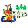 wooden toy construction theme crane train set for kids