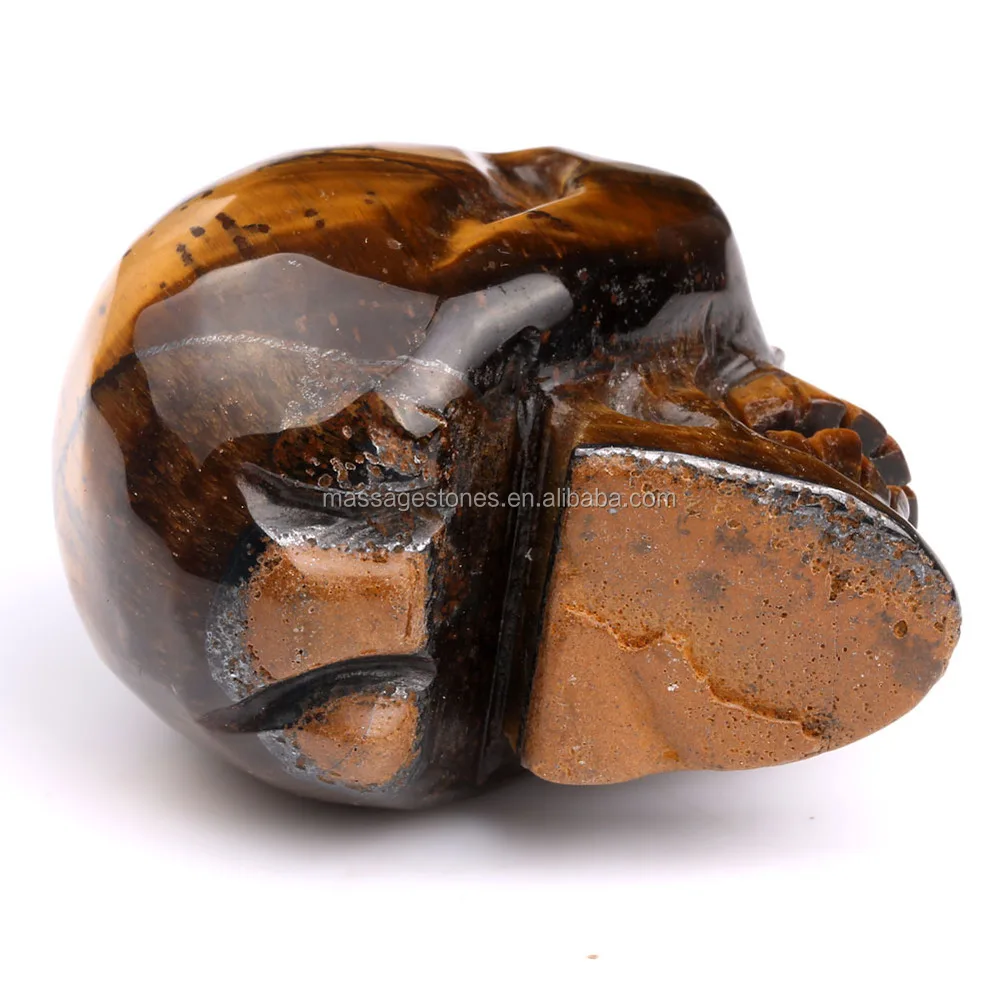 Natural Crystal Gem Stone Skull Craved Tiger Eye Quartz Carved Crystal ...