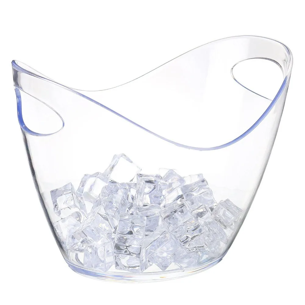Hot Sale Clear Acrylic Ice Bucket Small Plastic Wine Cooler For Bar