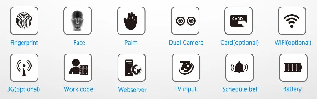 Door Access Control And Time Attendance System With Face and Palm  Recognition (FA1-P)