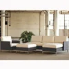 Rooftop open space use sectional seating group with left arm facing chaise lounge chair rattan sofa set