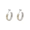 E-564 xuping huggies simple earring, stainless steel two tone plain ear rings for women