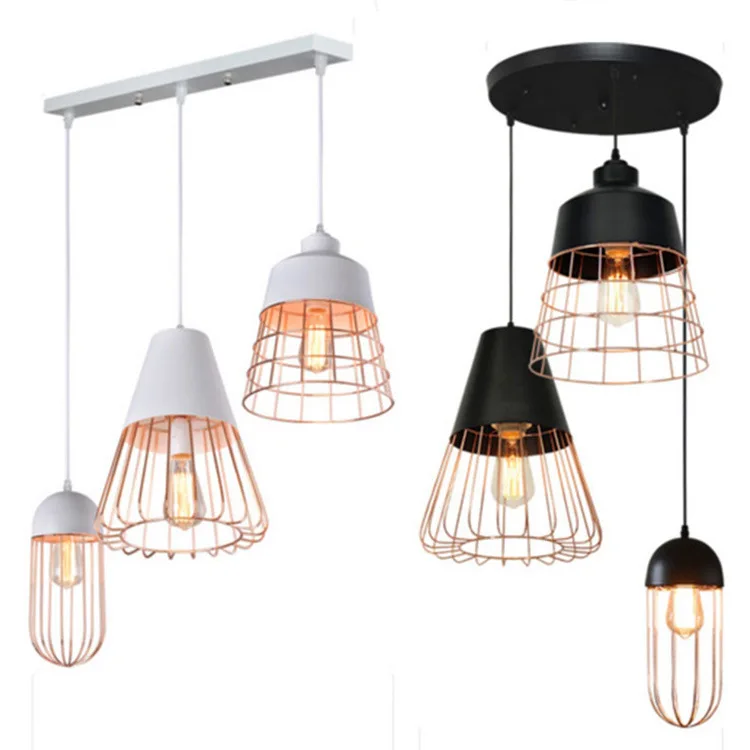 Modern Style Metal Cage Dining Light Pendant Lamp