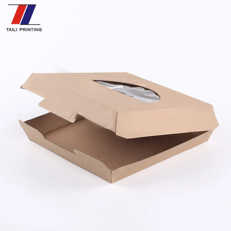 Hot Sale Fflute Corrugated Window Pizza Packing Box/custom Cheap Pizza
