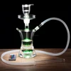 Small russian style glass hookah with led glass water pipe hookah vaporizer shisha
