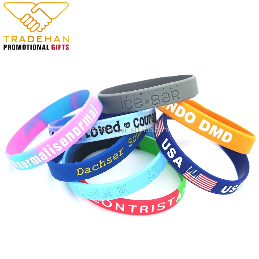 Custom Glow In The Dark Silicone Wristband Debossed Silicone Bracelet