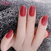 F23 24 pcs/box full cover press on pure dark red coloured tips nail art acrylic nail tips natural wholesale