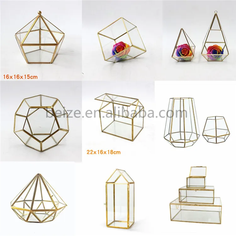 gold glass terrarium