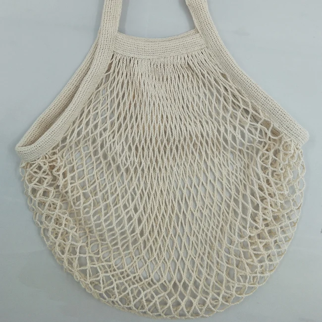 OEM ODM Cotton Reusable Net Shopping Tote String mesh Bag Organizer for Grocery Shopping & Beach