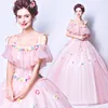 2019 Vestidos De Novia Silhouette off shoulder spaghetti strap flower pink mermaid bridal wedding dress ball gown