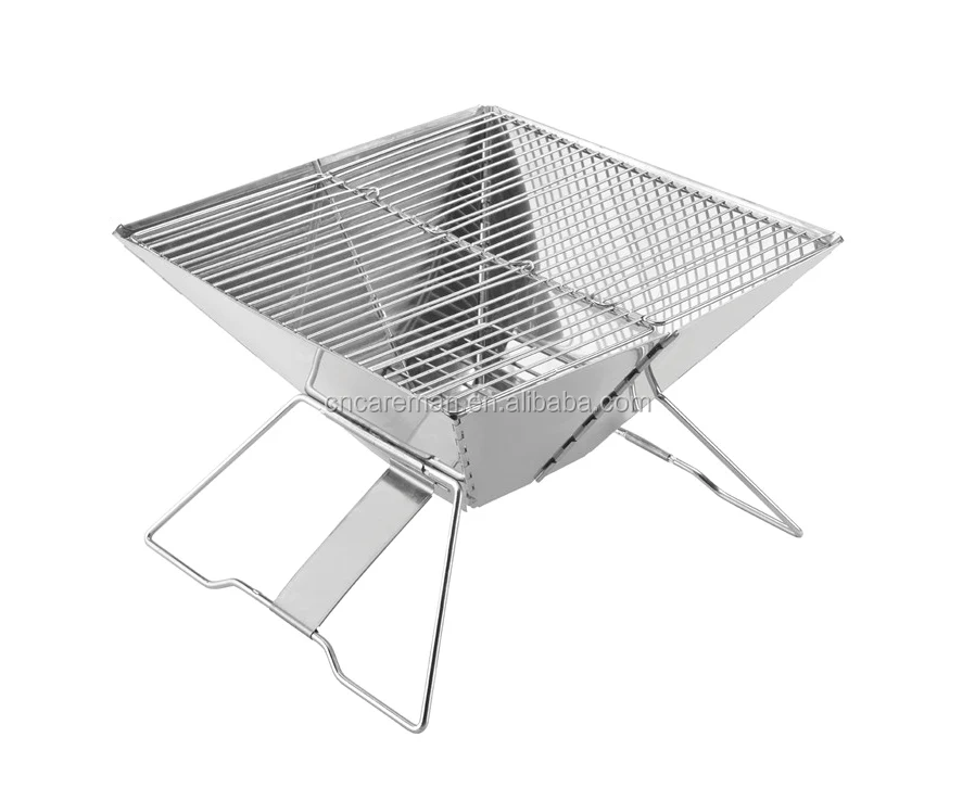 Outdoor Fire Pit Portable Stainless Steel Foldable Barbecue