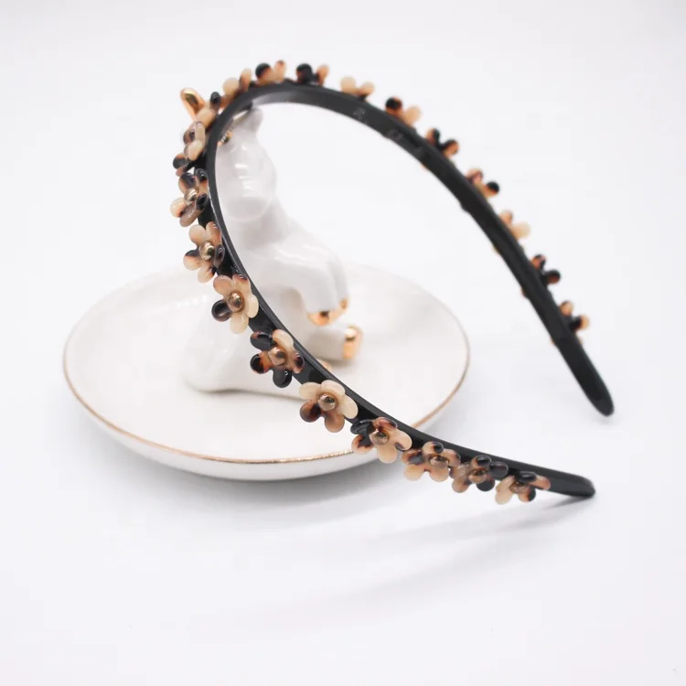 High quality luxury hair accessories fairy hair band delicate tortoiseshell flowers headband