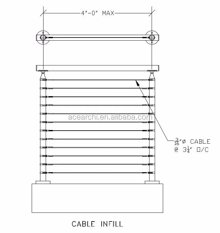 Ace Easy Install Vertical Wire Balustrade Handrail Systems Stair