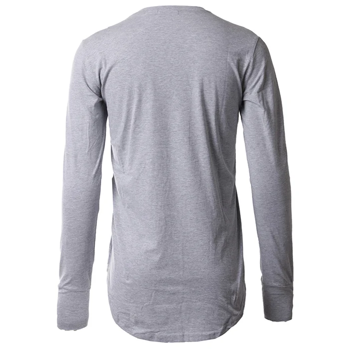 Long Sleeve T Shirt With Thumb Hole Shirts Blank 100% Cotton Curved Hem ...