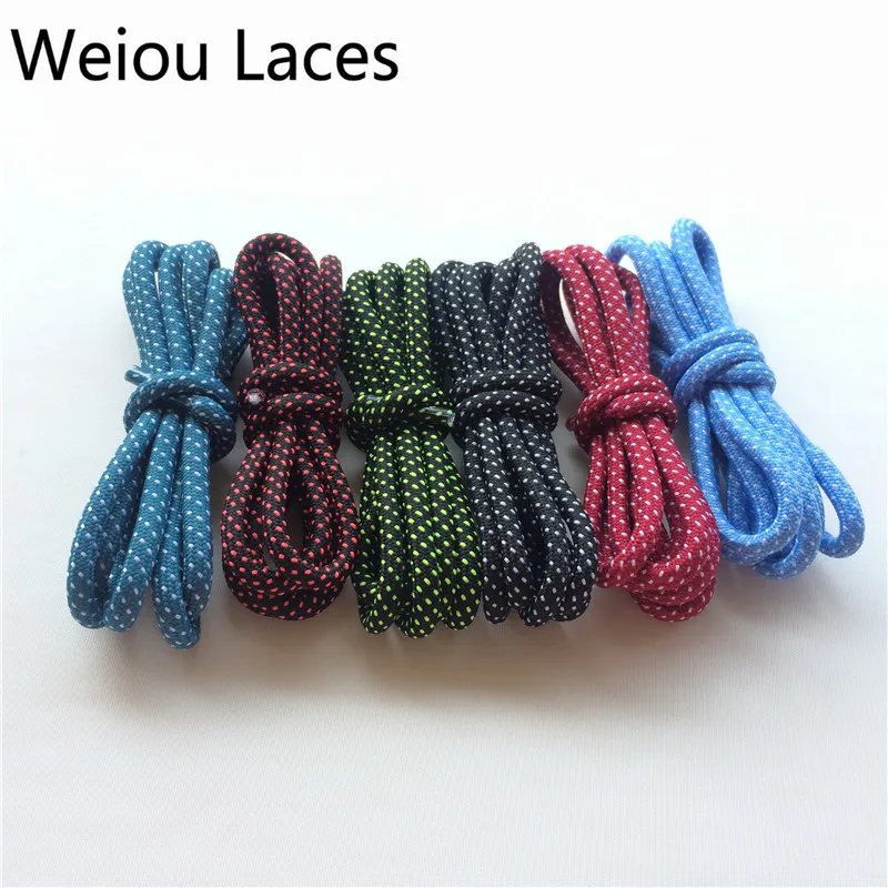 Weiou Round Unique Shoe Laces Black & Red Dot Boot Laces For Athletic