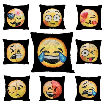 Reversible Sequin Mermaid Pillow Case Emoji Changeable Face