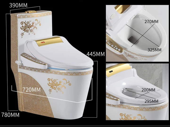 intelligent and smart toilet with remote control with heating/sensor flushing/sensor cover/bluetooth