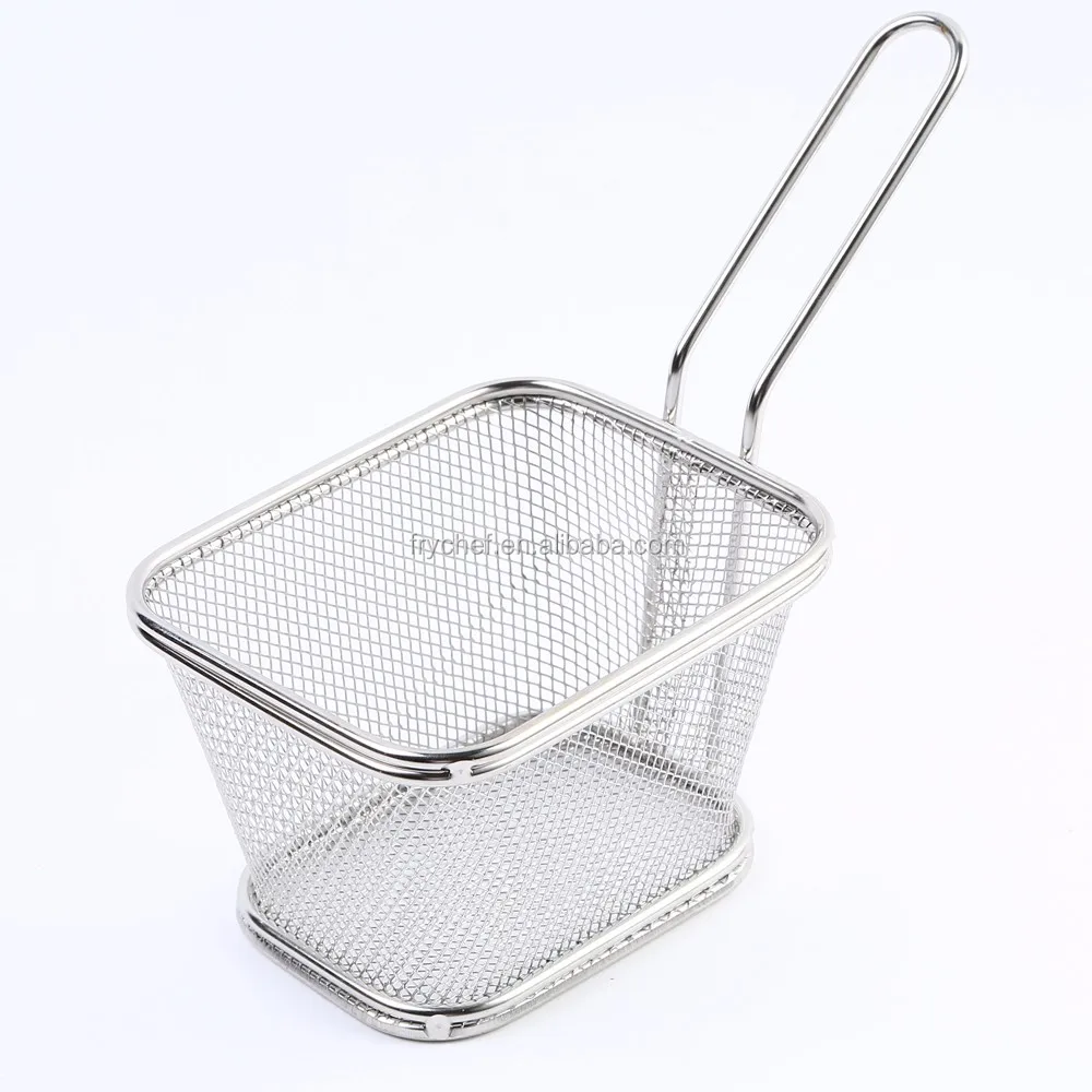 Stainless Steel Metal Type and LFGB FDA CIQ CE / EU SGS EEC Certification French Fry Baskets