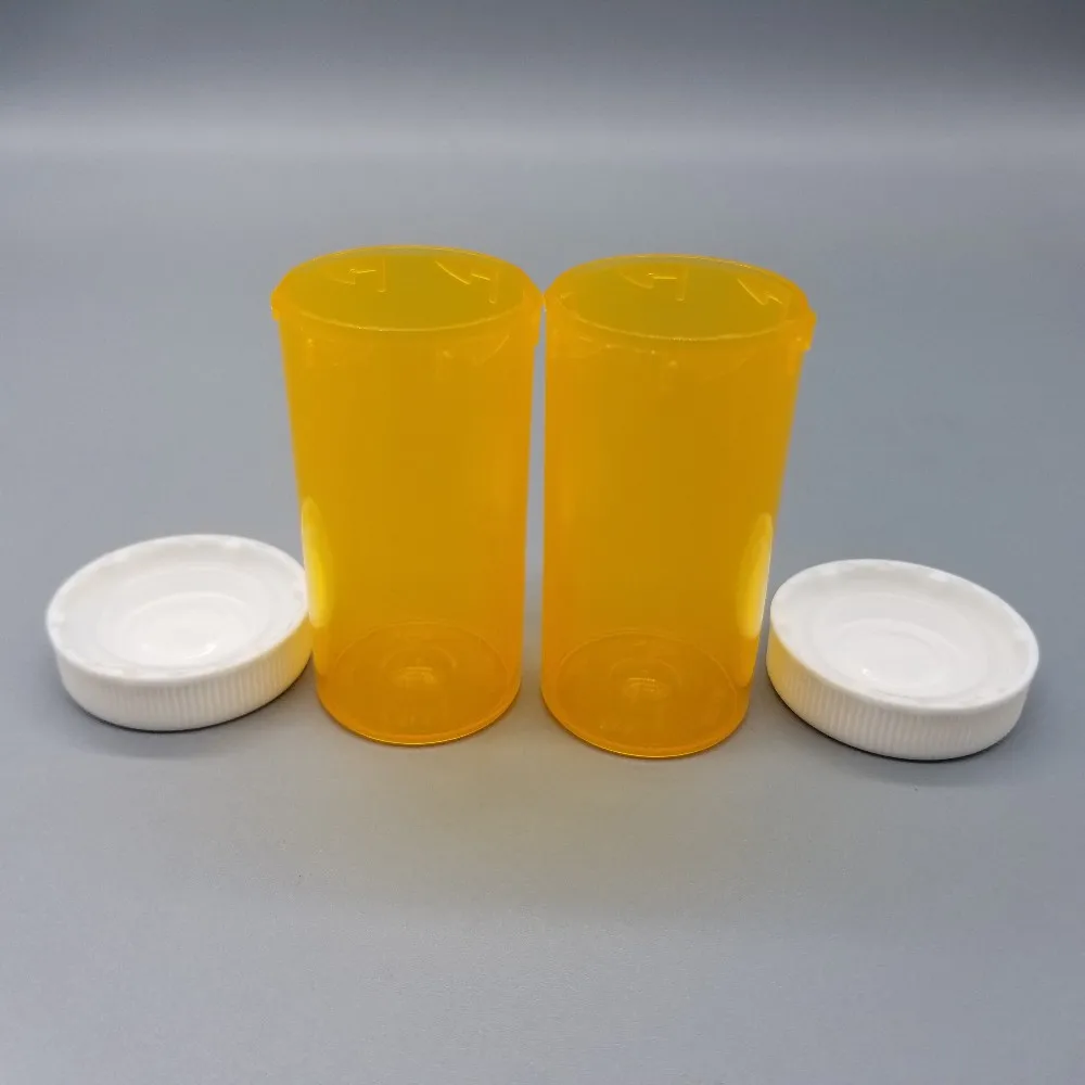 Transparent Yellow Pp Plastic Pill Bottles Or Dram Vials With Child