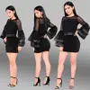 Europe and America sexy mesh stitching two piece fashion hot shop nightdress skirt, lady explosion two pieces of women's dress