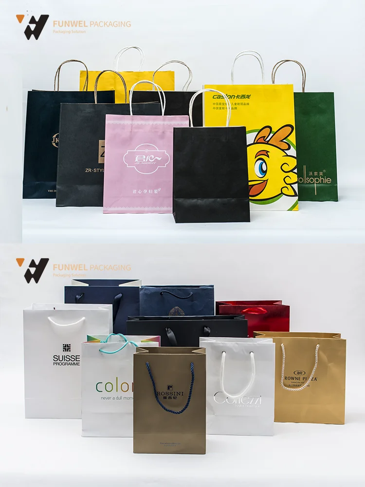 Hot Stamp Paper Bags Kraft Paper Bags Wholesale For Shopping Buy