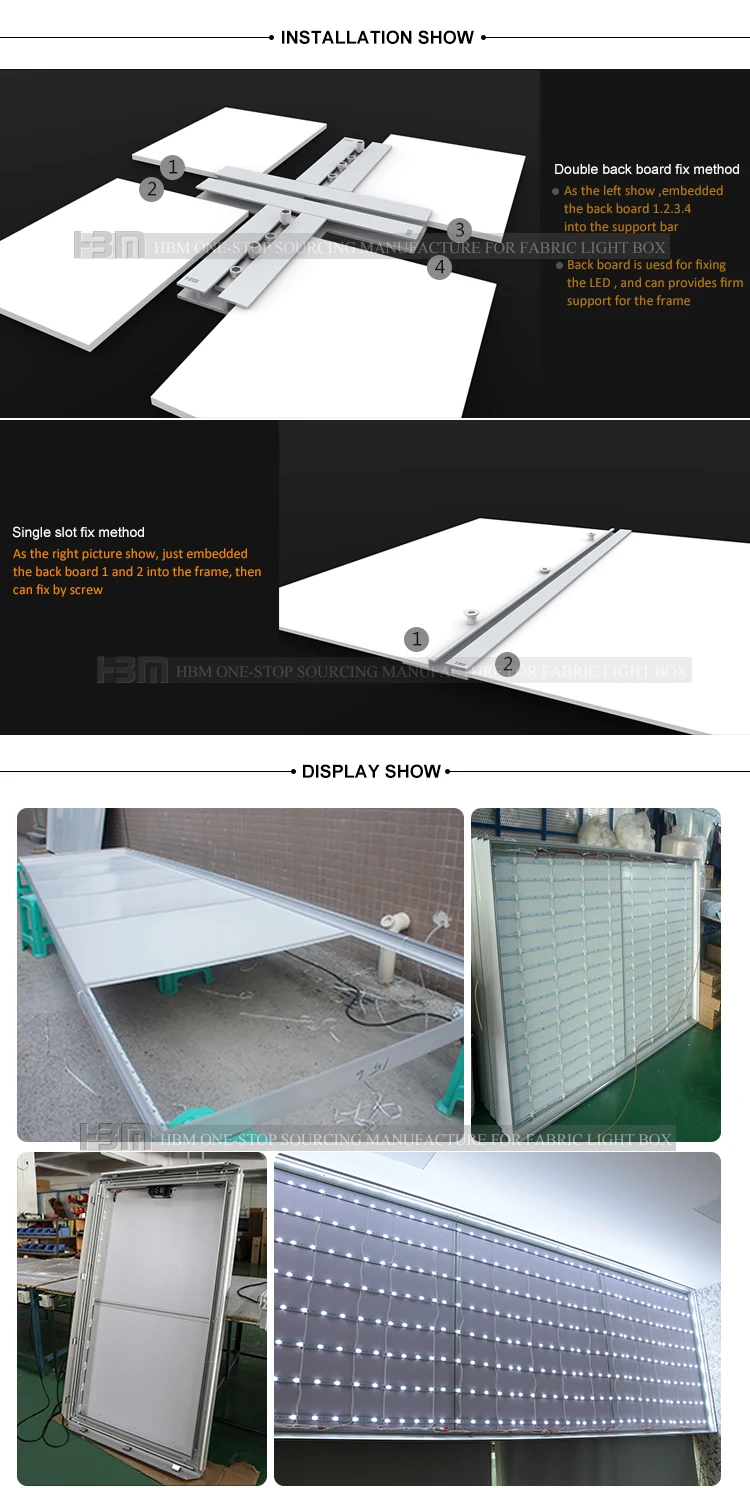 Double Side Support Bar Aluminium Lightbox Frame Banner Extrusion