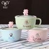 chinese supplier porcelain wholesale ceramic soup cup with lid for noodles
