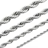 Metal silver stainless steel rope chain for necklace