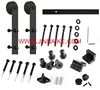 Iron door roller wheel with metal rail for barn door hardware