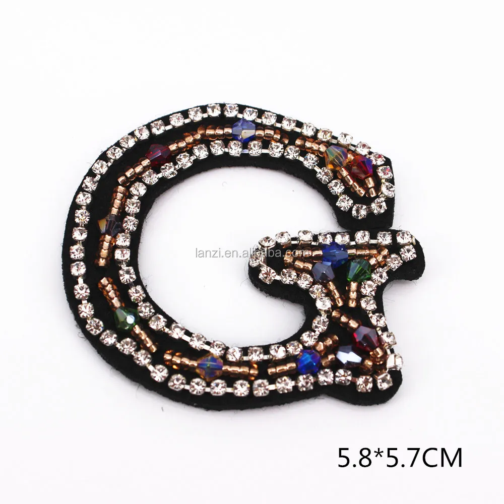 26 Englisch Buchstaben Alphabet Strass Perlen Patches Applikation Auf