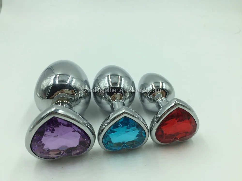 Nieuwe Rvs Hart Vorm Metalen Jeweled Butt Plug Buy Butt Plug Jeweled