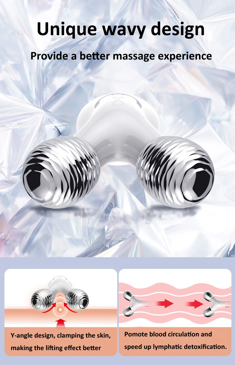 New released mini microcurrent face lift 3d roller v face massage