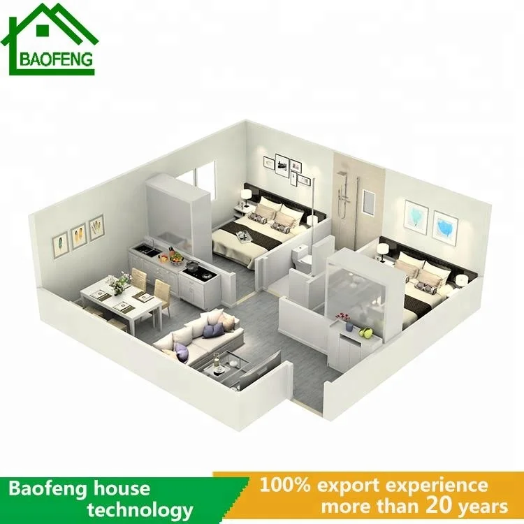 Affordable Real Estate Metal Frame 2 Story 3 Bedroom Modular