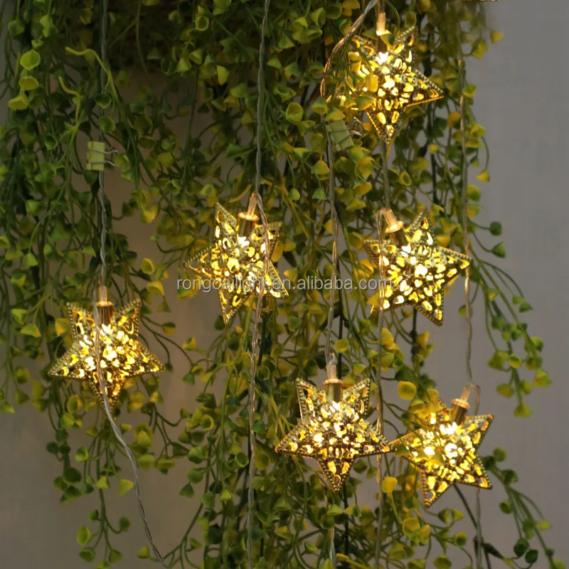 Cheap price events and wedding decoration metal star outdoor light led string