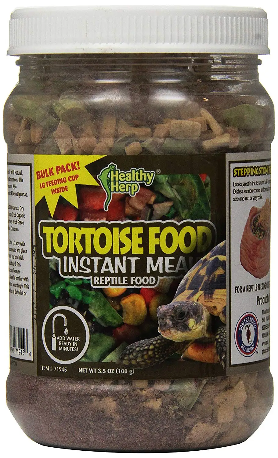 San Francisco Bay Brand SSF71945 Bulk Healthy Herp Tortoise Mix Instant Meal, 3.5-Ounce