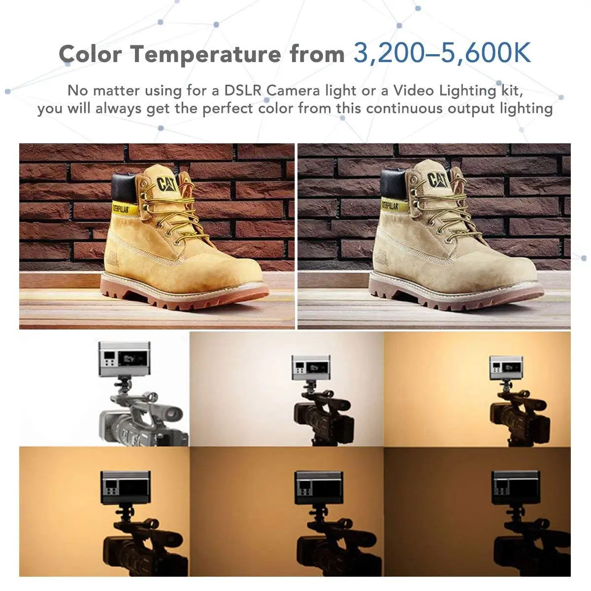 PT-15B Ultra-thin Bi-Color 3200K-5600K Aluminum Alloy Dimmable Studio Photography  LED Photo Video Panel Light for Camera