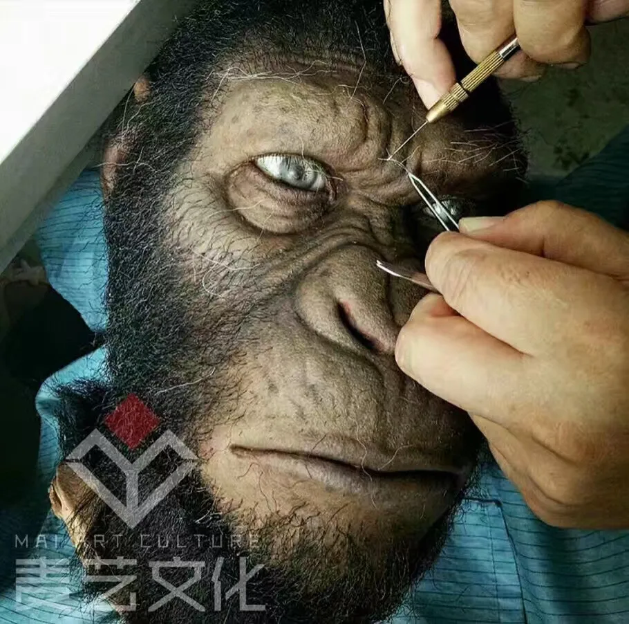 Realistic Wax Waxwork Or Silicone Sculpture Of Lovely Smart Monkey